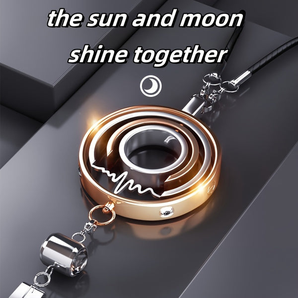 Elegant Stainless Steel Car Charm - Multi-Ring Design with Peace Symbol, Durable & Stylish Vehicle Hanging Ornament for Men and Women